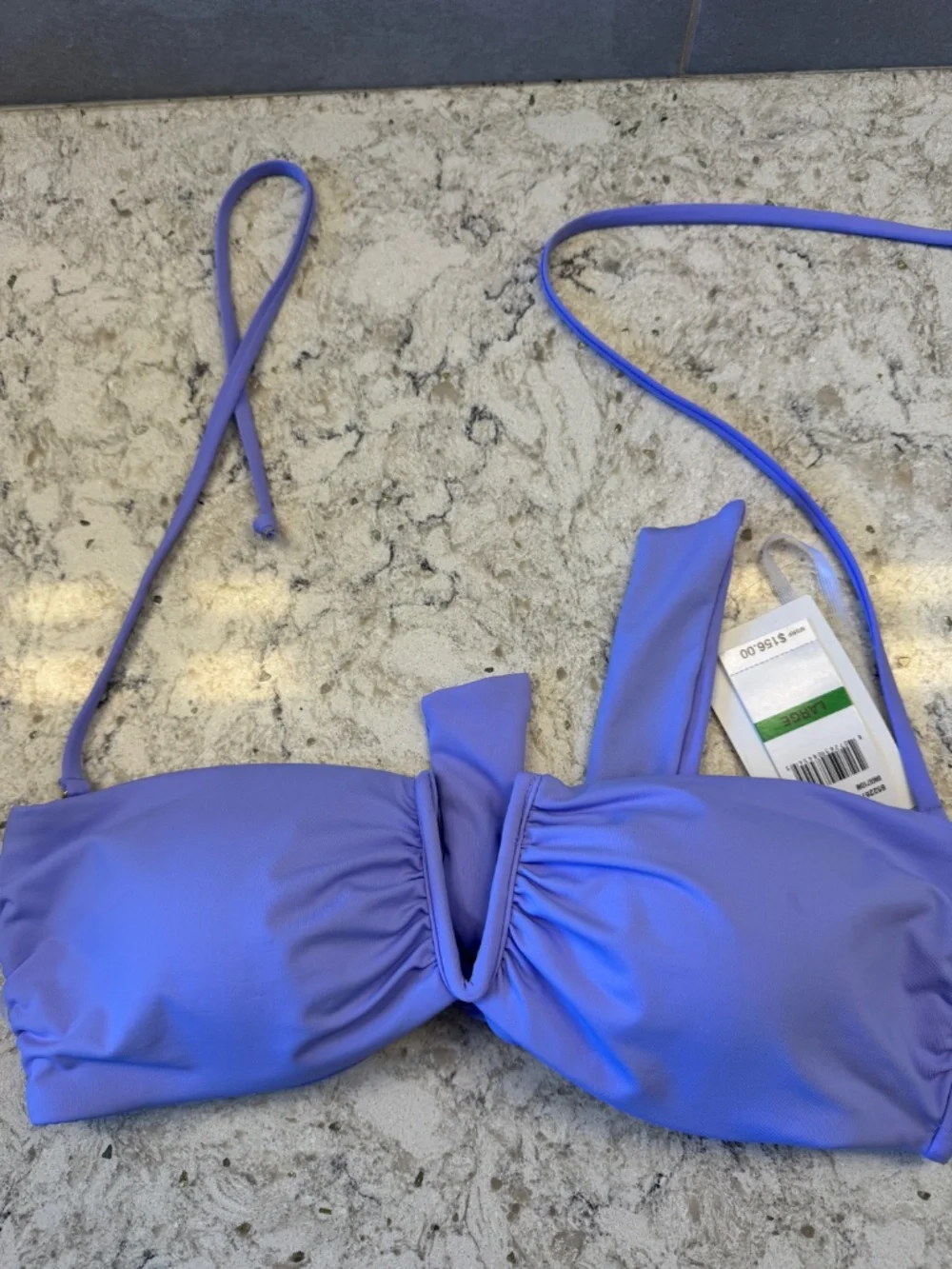 Becca Lavender Swimwear set butterfly top with high waisted bikini bottoms Large